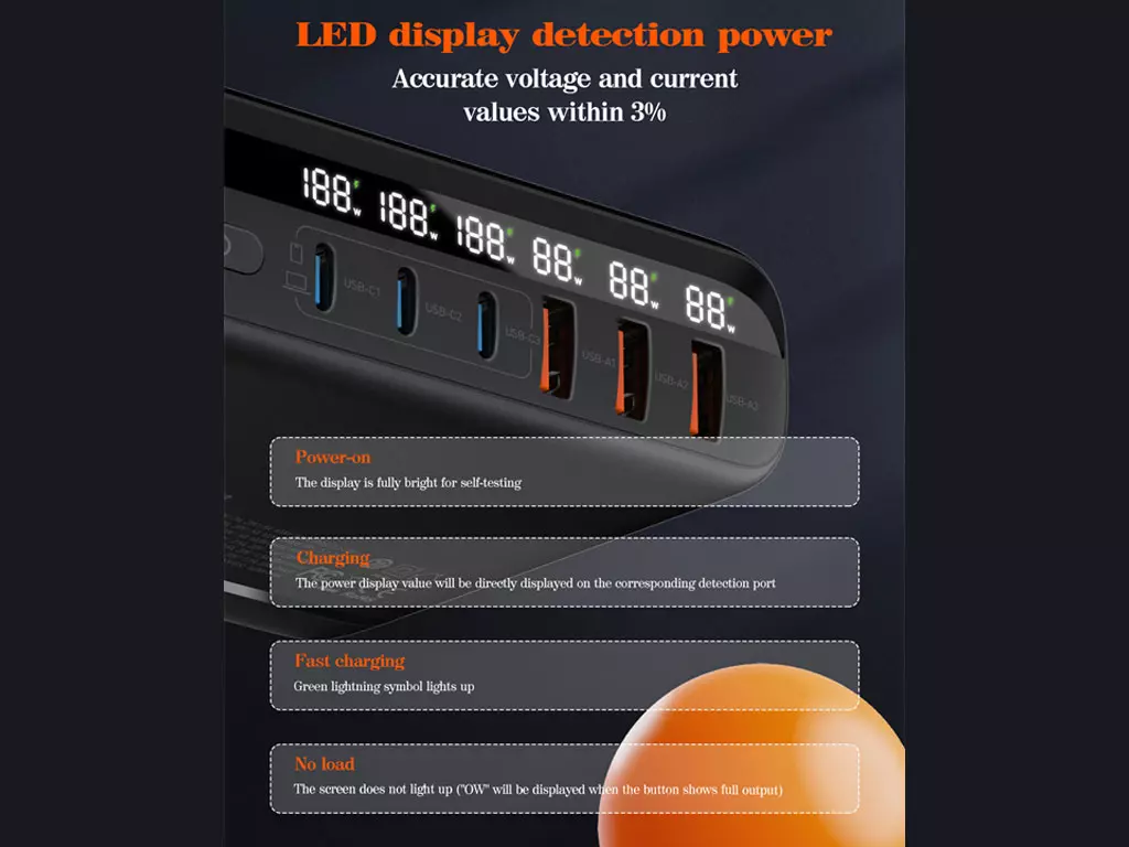 شارژر دیواری سوپر فست شارژ تایپ سی و یو اس بی 140 وات الدینیو LDNIO A6140C 140W GaN Super Fast Desktop Charger