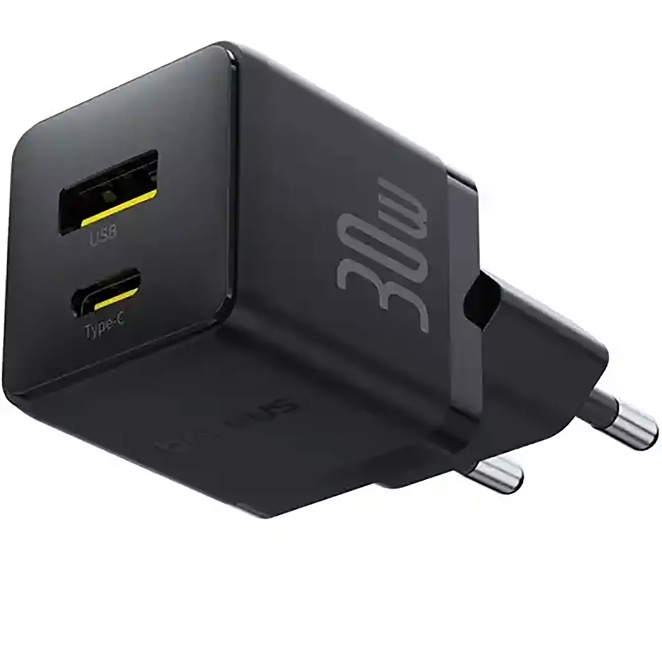 شارژر دیواری فست تایپ‌سی و یو اس بی 30 وات بیسوس با کابل دو سر تایپ سی CCZC30UE