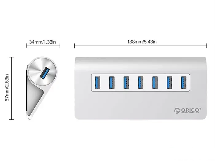 هاب یو اس بی 7 پورت اوریکو Orico 7 Port USB3.0 HUB M3H7