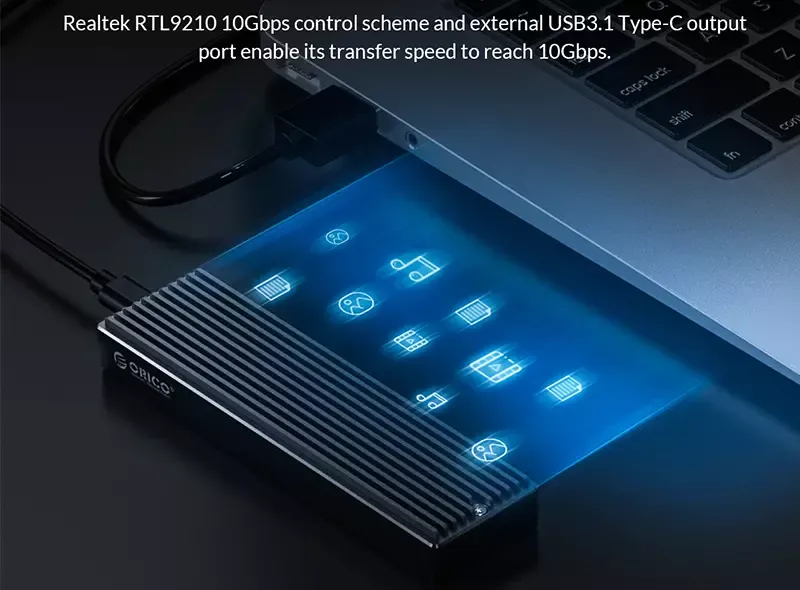 باکس هارد درایو نسل دو M2.0 NVMe اوریکو با سرعت 10 گیگابیت بر ثانیه ORICO-M2PV-C3 M.2 NVMe SSD Enclosure