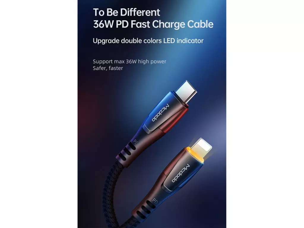 کابل شارژ سریع تایپ‌سی به لایتنینگ 1.2 متری مک‌دودو Mcdodo PD Fast Charge 36W CA-7650