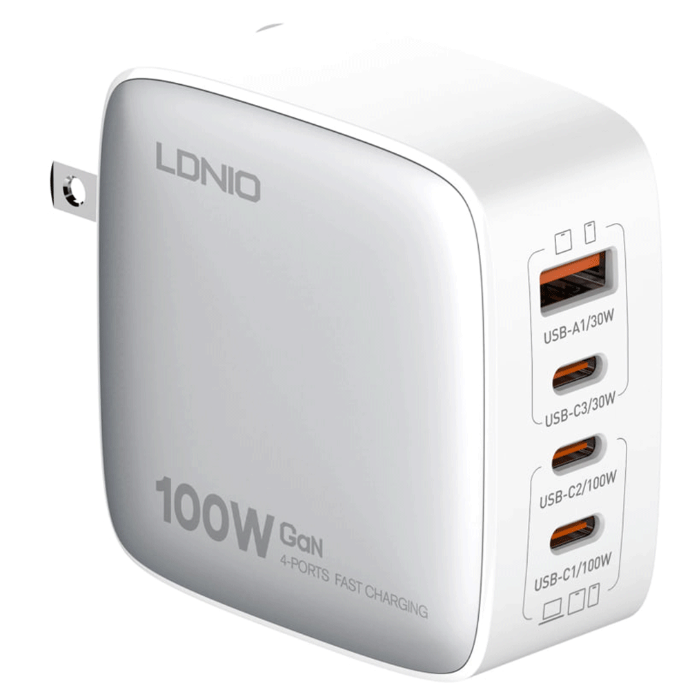 شارژر دیواری شارژ سریع 100 وات USB و Type-C الدنیو Q408