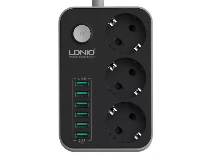 چند راهی 3 سوکت و 6 یو اس بی Ldnio 3Power Socket 6Usb