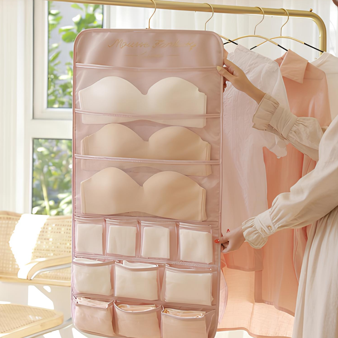 کاور آویز نظم دهنده لباس زیر و جوراب دوطرفه Mousse Fantasy