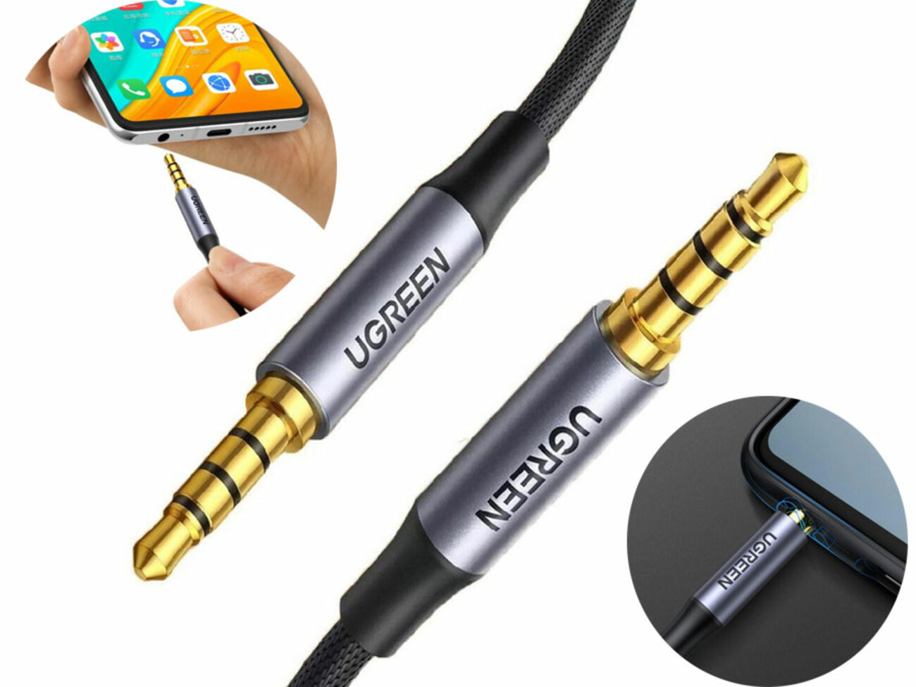 کابل انتقال صدای آی یو ایکس 1.5 متری یوگرین UGREEN AV183 20497 4-Pole Stereo AUX