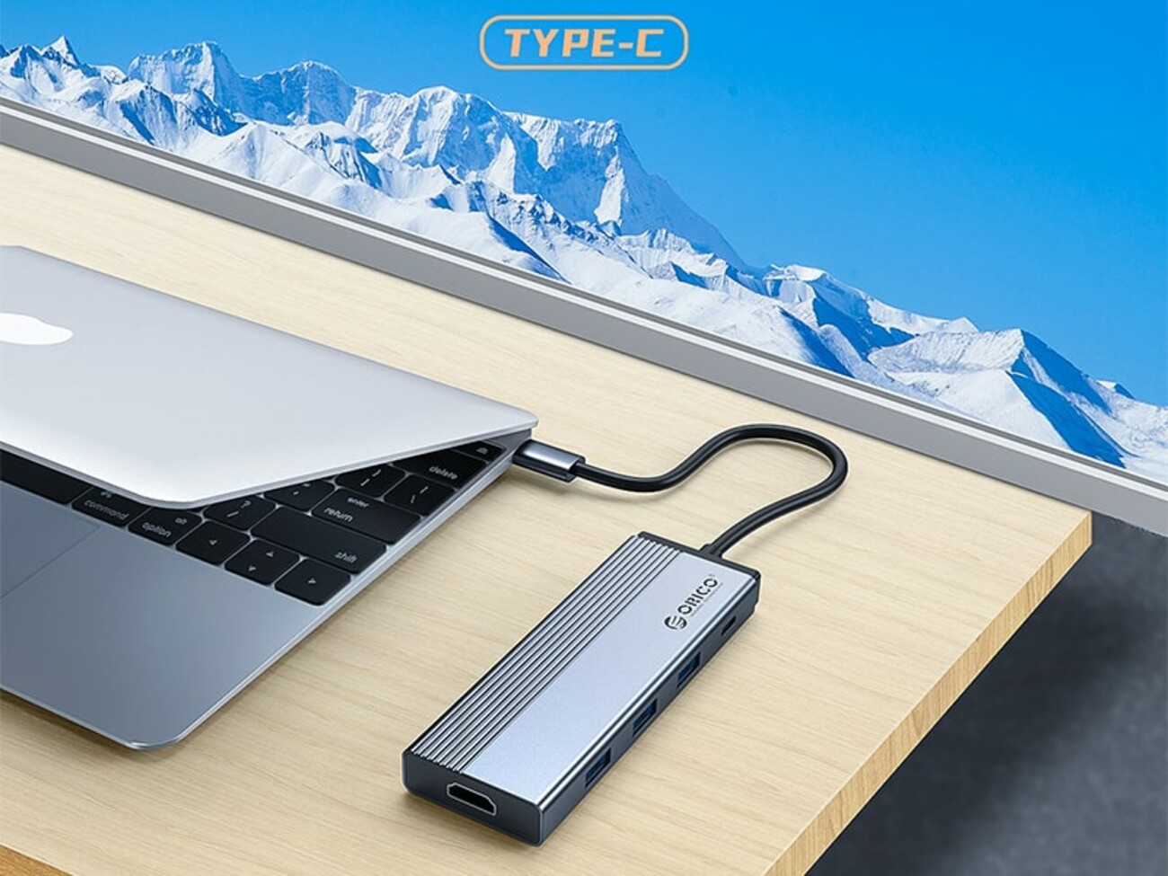 هاب تایپ سی 5 پورت اوریکو  ORICO 5SXRJ Type-C five-in-one multifunctional dock