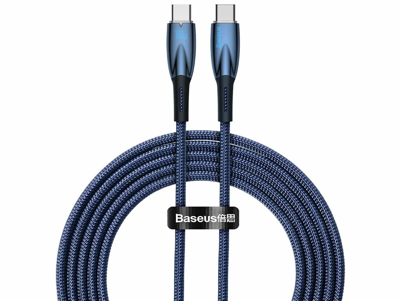 کابل  سوپر فست شارژ دو سر تایپ سی 100 وات یک متری بیسوس Baseus Glimmer Type-C To Type-C Fast Charging Data Cable CADH000701