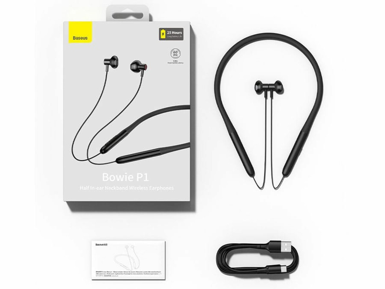 هندزفری بلوتوث گردنی بیسوس Baseus P1 Bowie Wireless Earphones NGPB000001
