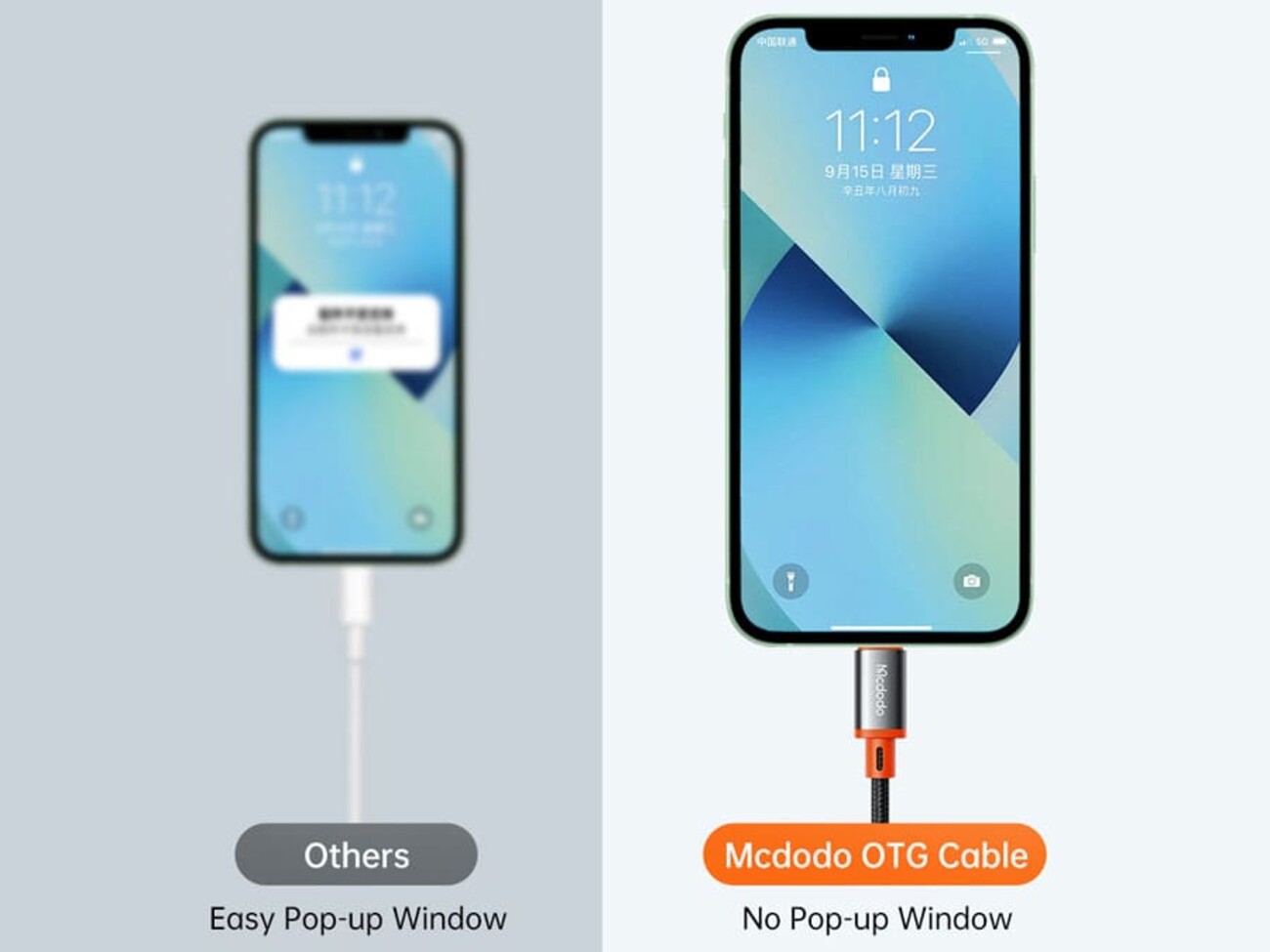 قیمت کابل تبدیل  تایپ‌سی به لایتنینگ مک‌دودو Mcdodo CA-144 Type-C To Lightning Male OTG Cable