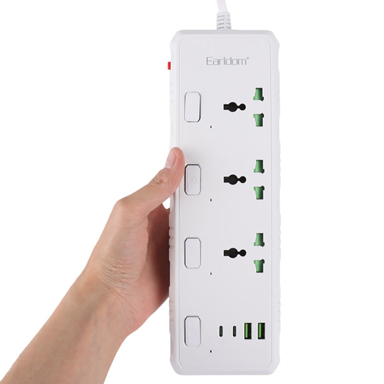 کیفیت چندراهی برق 3 سوکت و 2 یو‌اس‌بی و 2 تایپ سی ارلدام