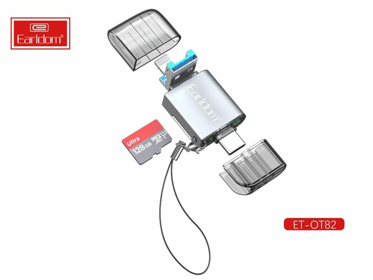 رم ریدر و اوتی‌جی دو سر تایپ سی و لایتنینگ ارلدام ET-OT82