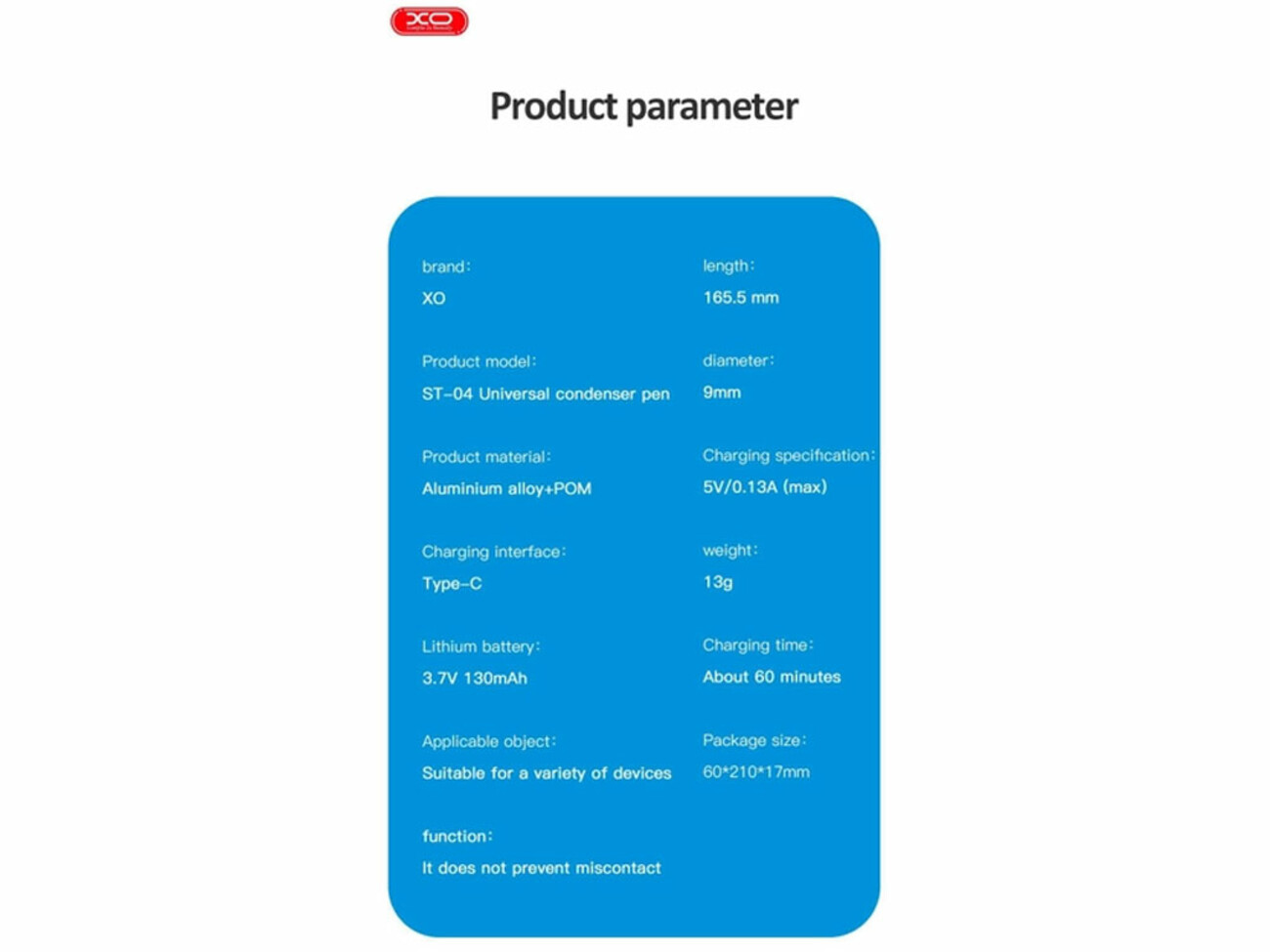 قلم لمسی ایکس او XO-ST-03 IP Tablet Series