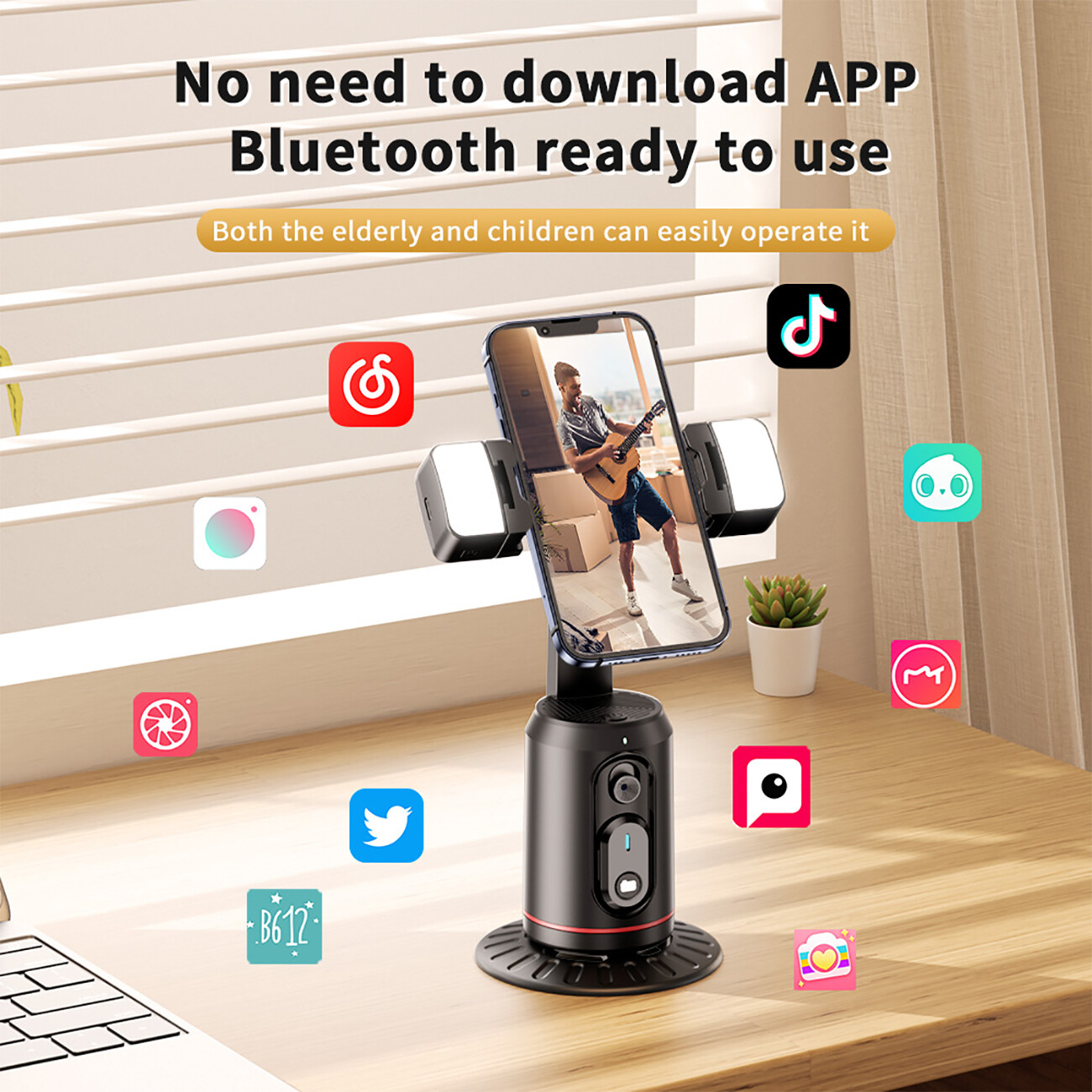 کیفیت پایه نگهدارنده موبایل با قابلیت ردیابی چهره 360 درجه