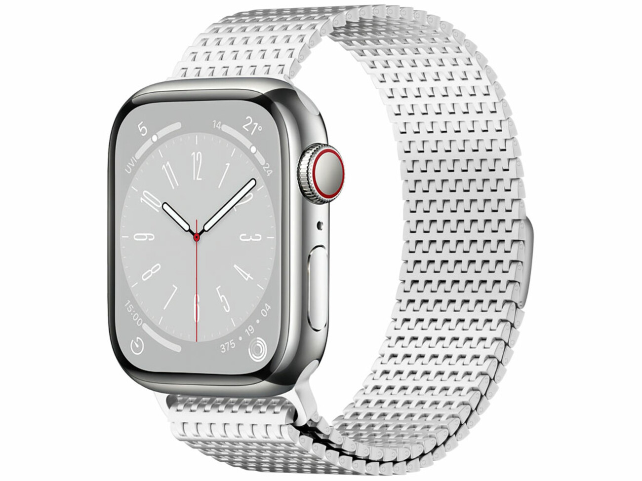 خرید بند فلزی نقره‌ای اپل واچ 42، 44، 45 و 49 میلی‌متری ویوو WIWU 42/44/45/49 Stainless steel watch band Wi-WB002