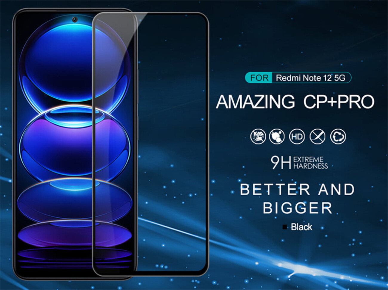 خرید محافظ صفحه نمایش شیشه ای نیلکین Nillkin Xiaomi Radmi Note 12 4G/5G/Poco X5 5G CP+PRO tempered glass