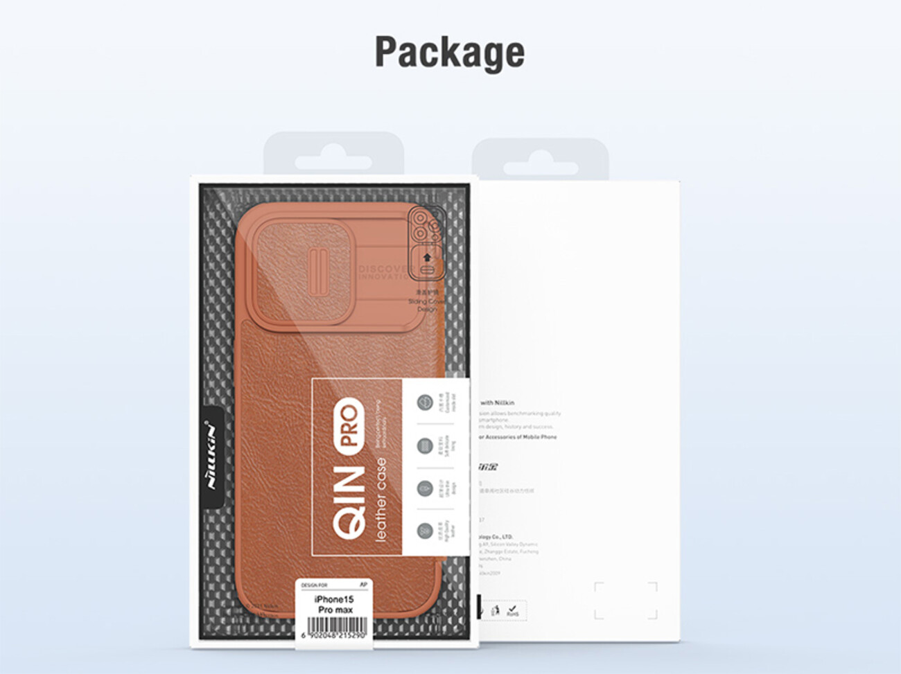 خرید کیف کویین آیفون 15 پرو مکس نیلکین Nillkin Apple iPhone 15 Pro max Qin Pro leather case
