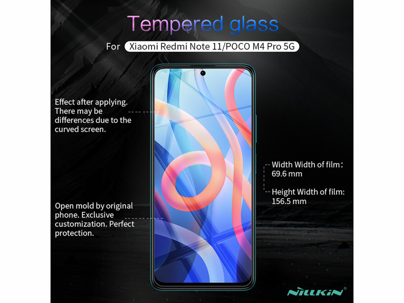 محافظ صفحه نمایش شیشه‌ای نیلکین Nillkin Xiaomi Redmi Note 11/POCO M4 Pro 5G H+Pro Anti-Explosion Glass Protector