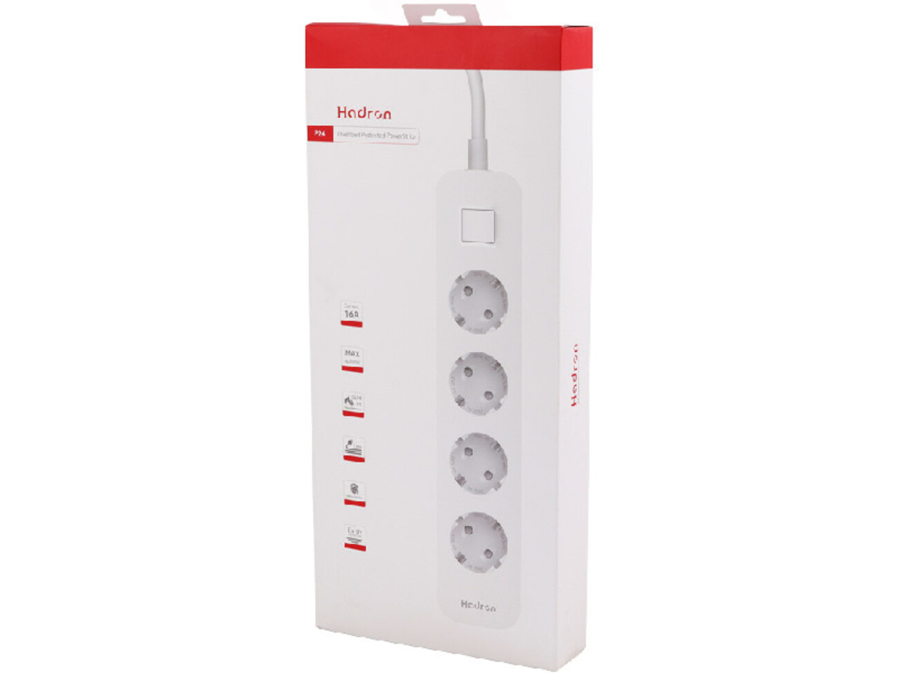 چندراهی برق چهار سوکت هادرون Hadron P24 3 AC Way Power Strip 16A