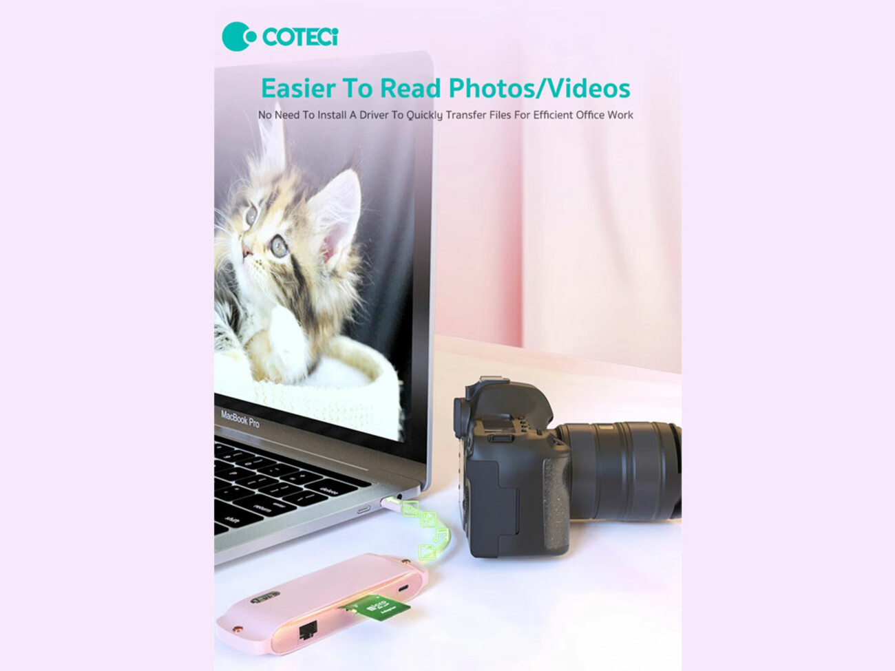 هاب تایپ سی 8 پورت  کوتسی Coteci 8in1 USB-C Hub 16005