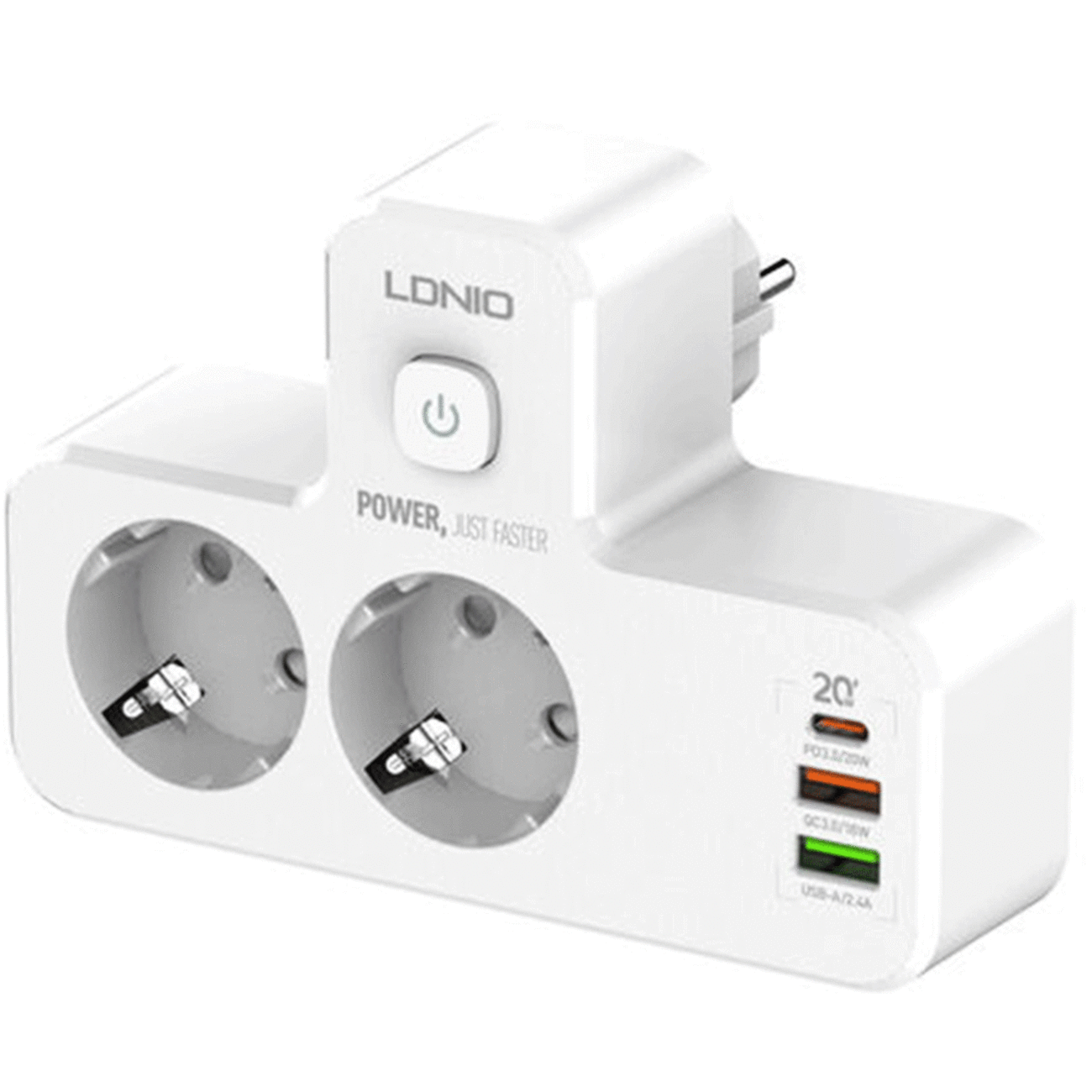 چند راهی برق ارت‌دار یو‌اس‌بی و تایپ‌سی 20 وات الدینیو SE2337