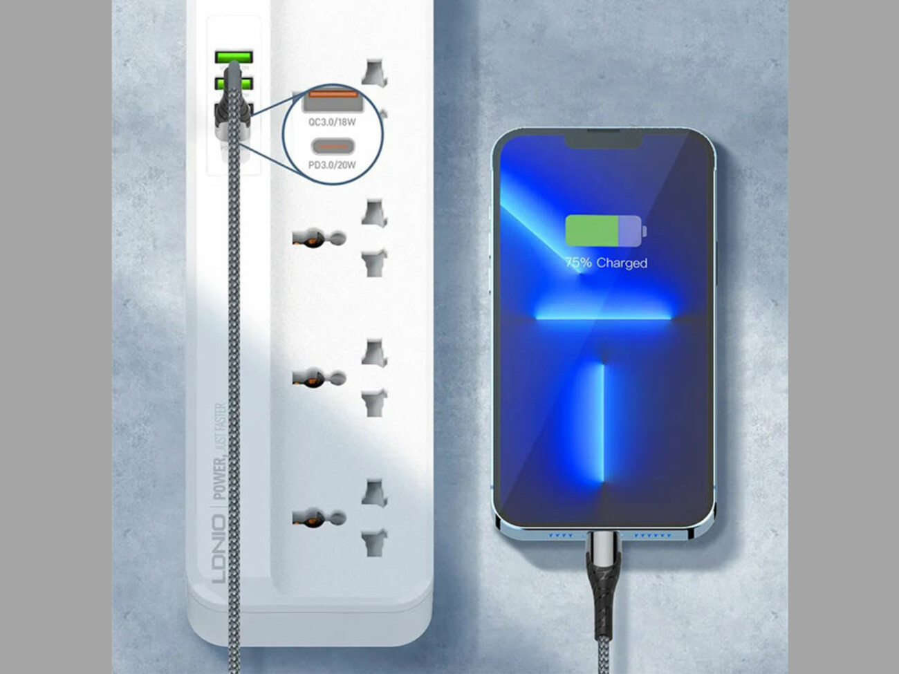 چند راهی برق 3 سوکت، 3 یو اس بی و 1 تایپ سی الدنیو LDNIO SC5415 Power Strip With USB Port