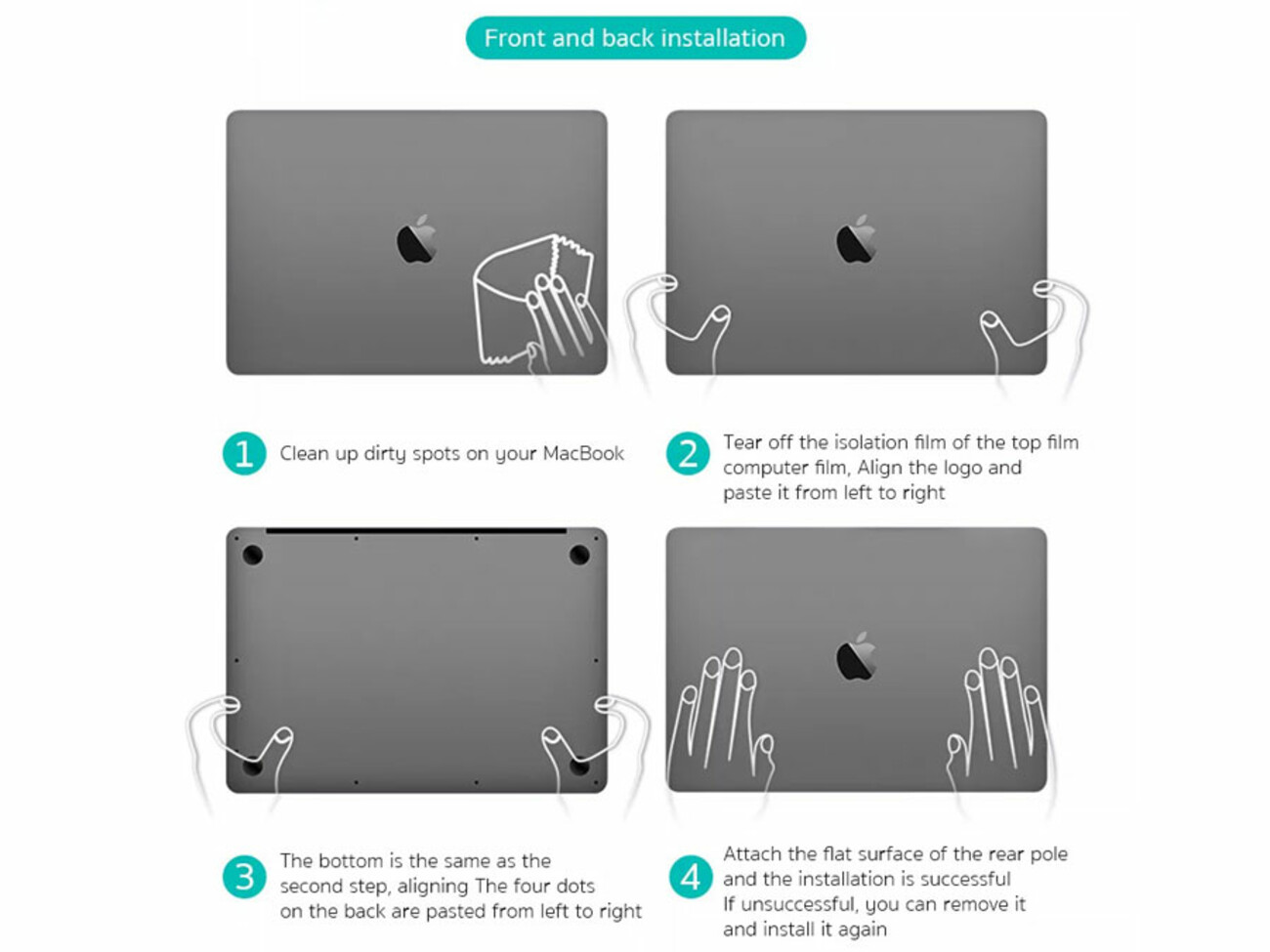 کاور محافظ بدنه مک بوک پرو 14 کوتتسی Coteetci MacBook Pro 14 2021 fuselage film set A2442 15001-GY