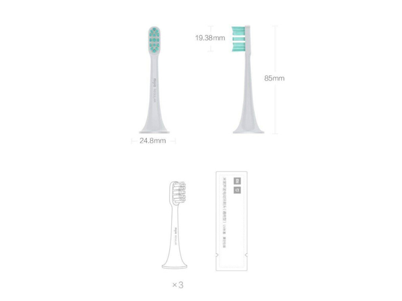 خرید بهترین سر مسواک برقی شیائومی Xiaomi MBS301 Electric toothbrush head for T300 / T500