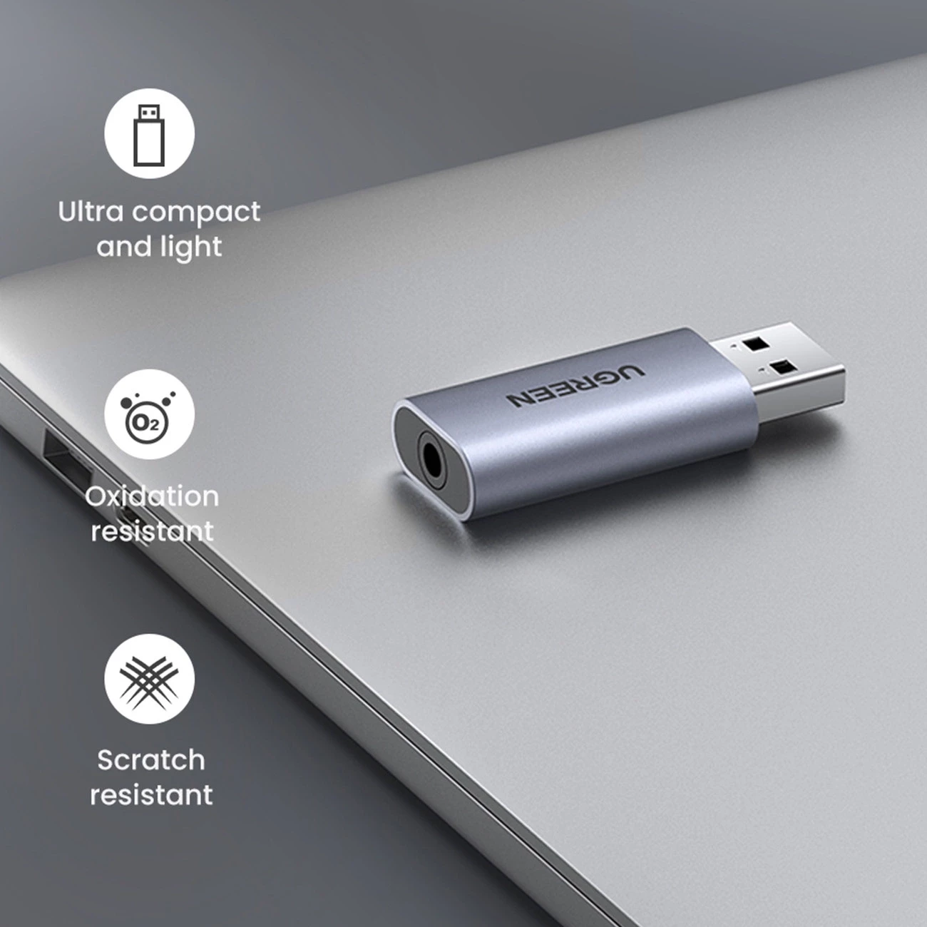 مبدل صدای USB به جک 3.5 میلی‌متری یوگرین