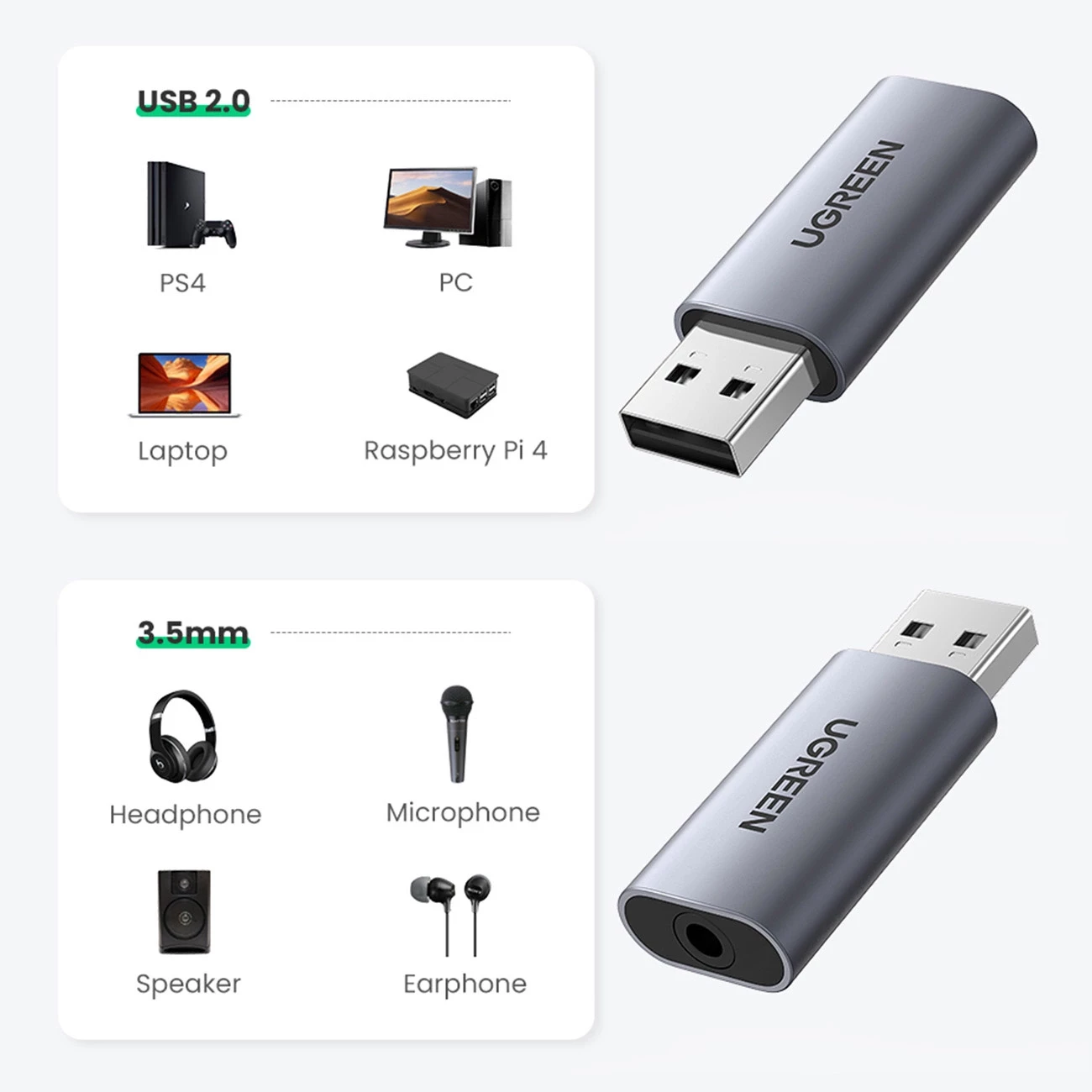 بهترین مبدل صدای USB به جک 3.5 میلی‌متری یوگرین