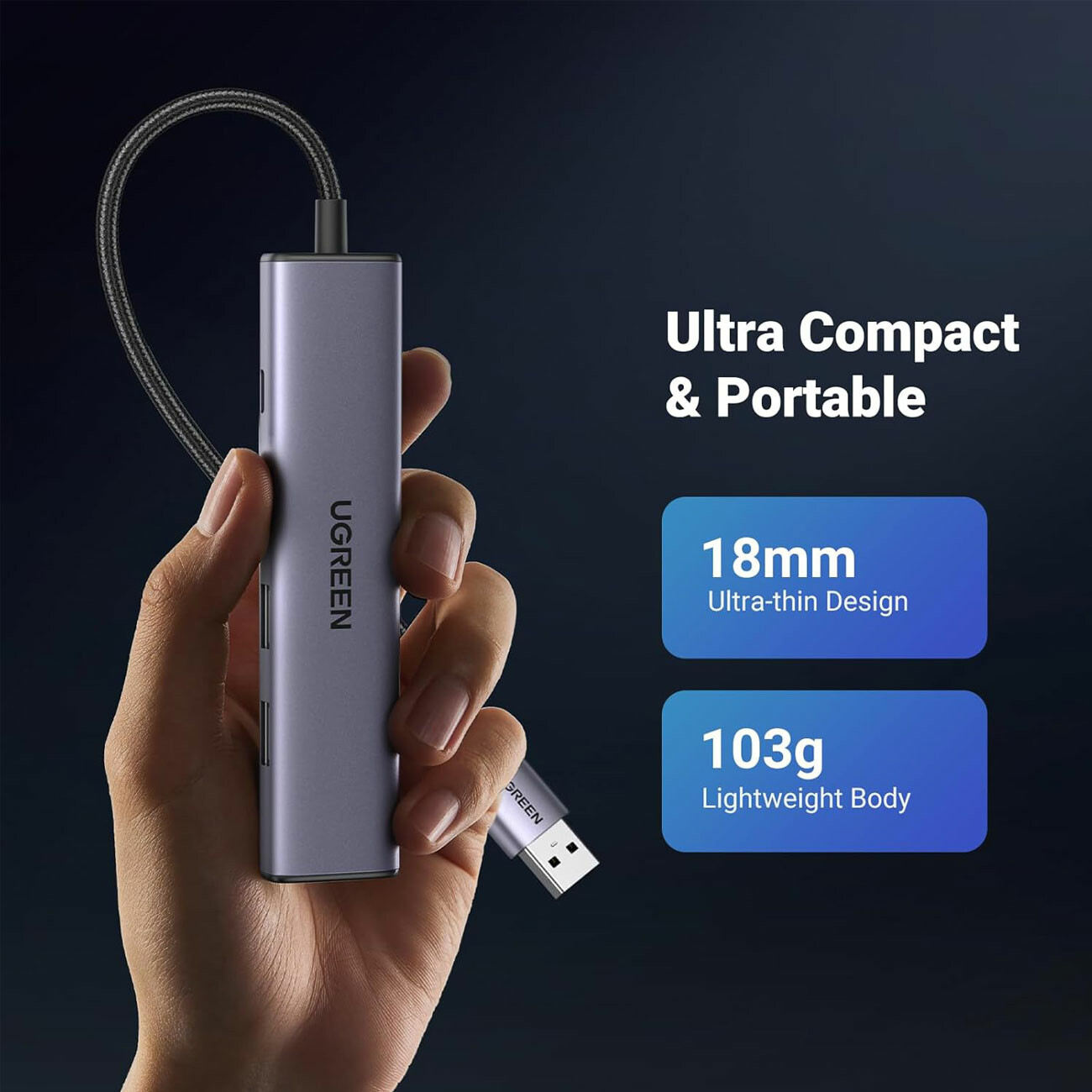 هاب یو‌اس‌بی 5 پورت  UGREEN