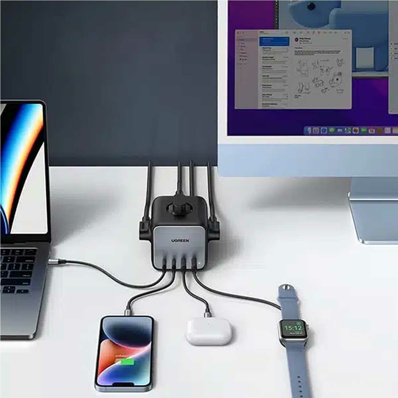 سه برق 2500 وات سه سوکت، دو USB و دو Type-C فست 65 وات یوگرین