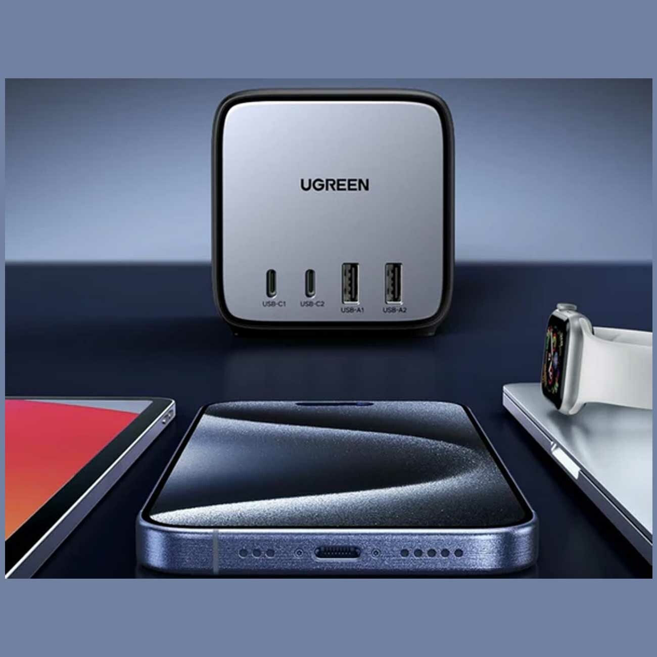 چندراهی برق 2500 وات سه سوکت، دو USB و دو Type-  فست 65 وات یوگرین