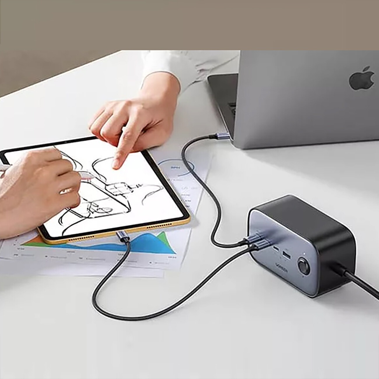 کیفیت چندراهی برق جهانی دو سوکت، 3 تایپ سی و یک یو‌اس‌بی 3680 وات یوگرین