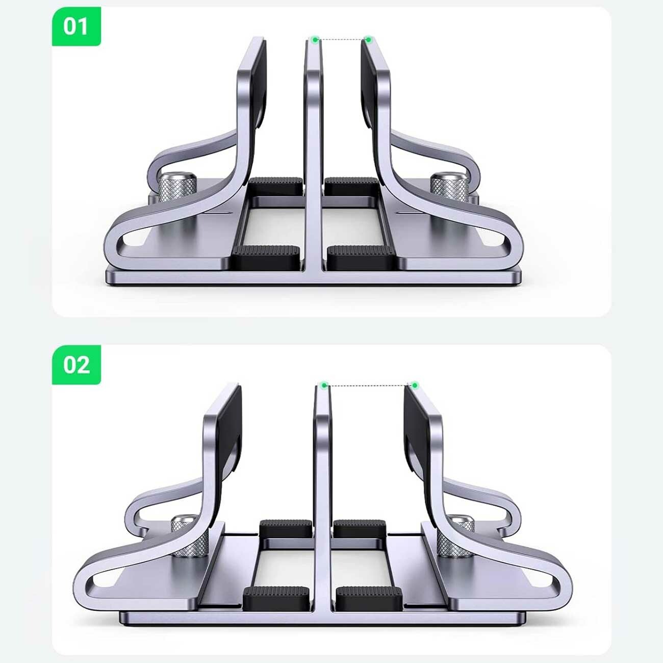استند عمودی و نظم‌دهنده آلومینیومی لپ‌تاپ و تبلت یوگرین با قابلیت تنظیم
