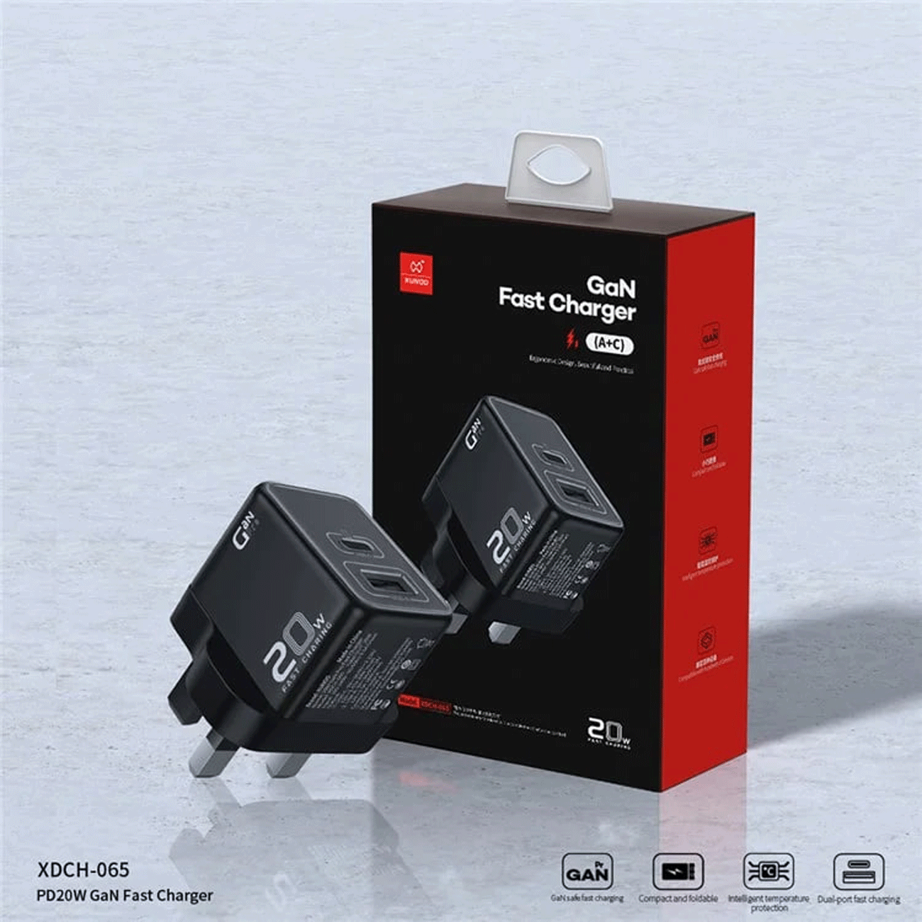 قیمت شارژر دیواری تایپ سی و یو اس بی 20 وات یاندو