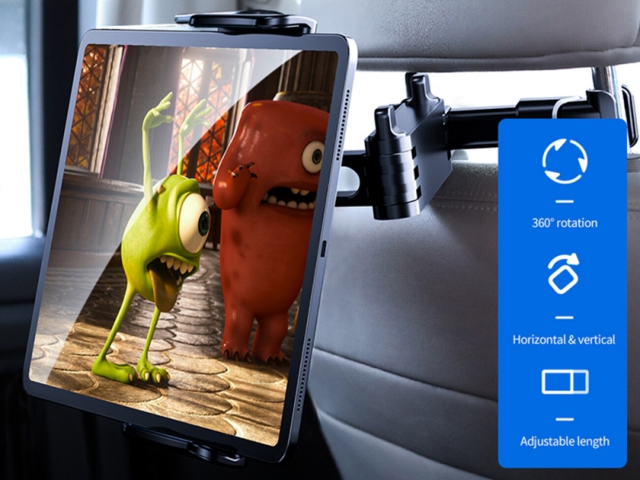 پایه نگهدارنده موبایل و تبلت صندلی عقب خودرو راک Rock Universal retractable car headrest mount