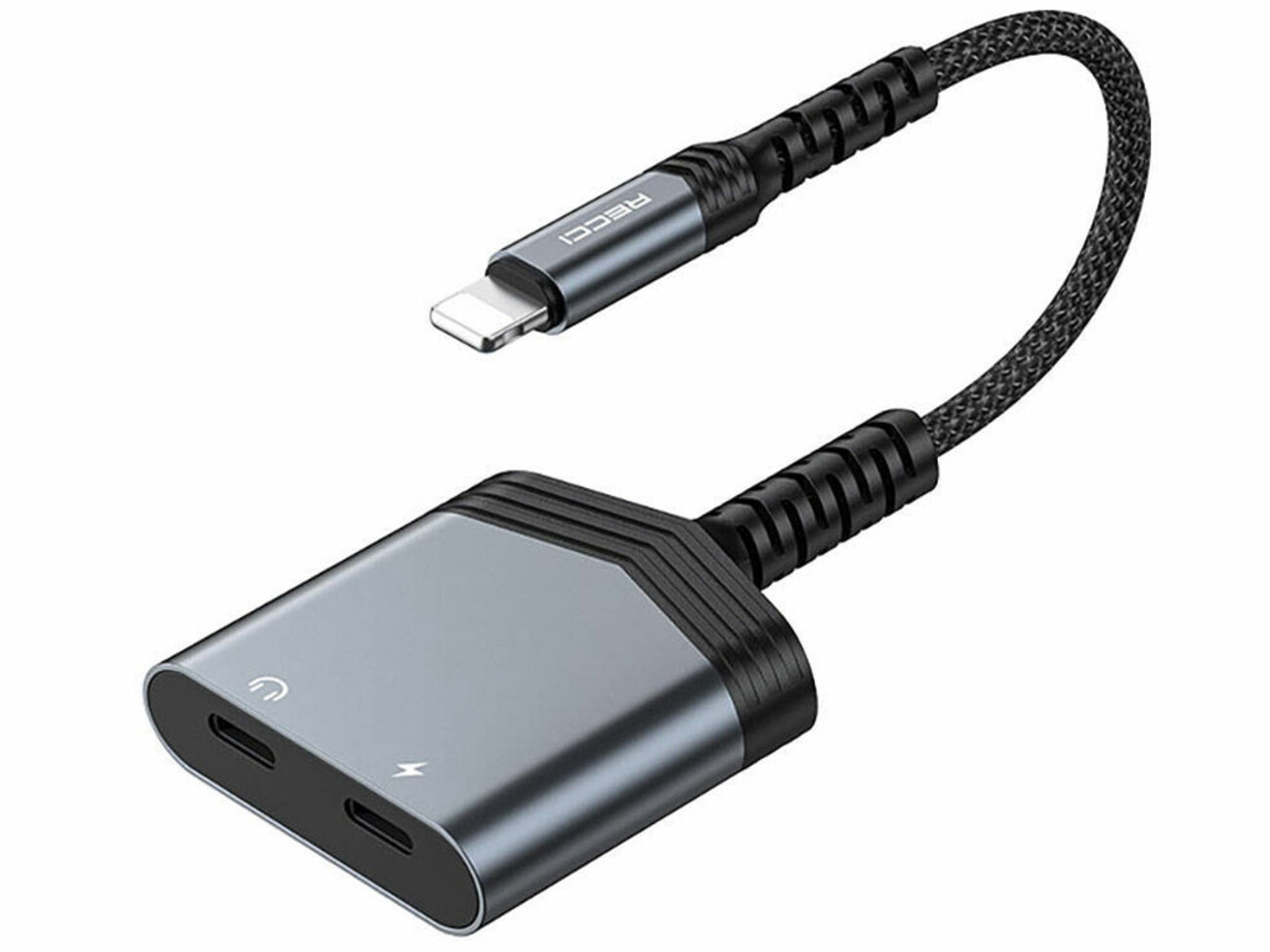 مبدل صدا و شارژ لایتنینگ به دو درگاه لایتنینگ 2 آمپر رسی RDS-A18