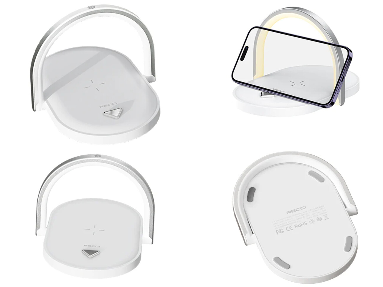 استند و چراغ خواب رسی Recci RLS-L15 Wireless Charging 3-In-1 charger 15W