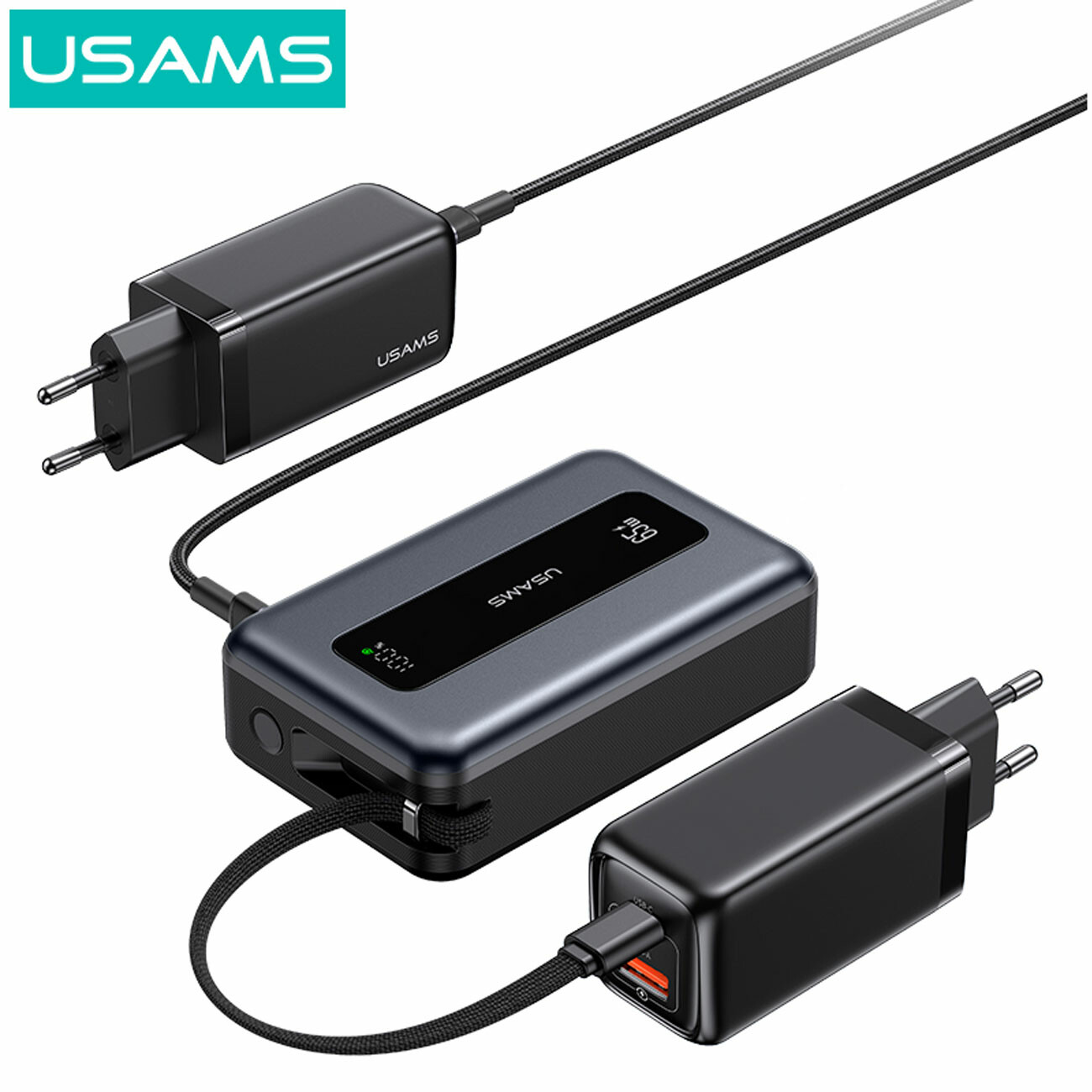 پاوربانک USAMS CD243 با کابل نوع-C