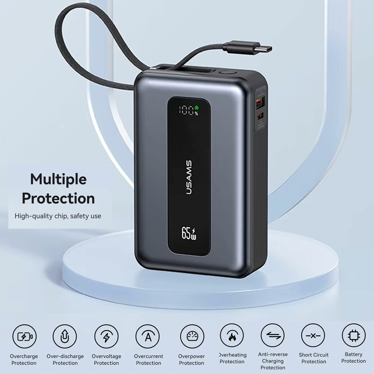 رنگ خاکستری پاوربانک USAMS CD243