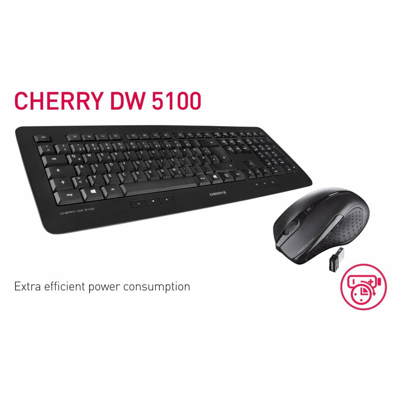 ست موس و کیبورد بی سیم ارگنومیک چری DW 5100