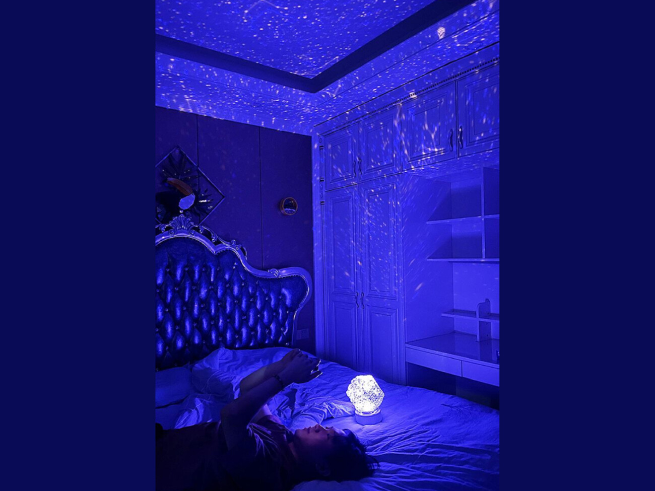 لامپ شارژی و اسپیکر بلوتوث LED 3D Starry Sky Projector Lamp Plus WZXKD-02