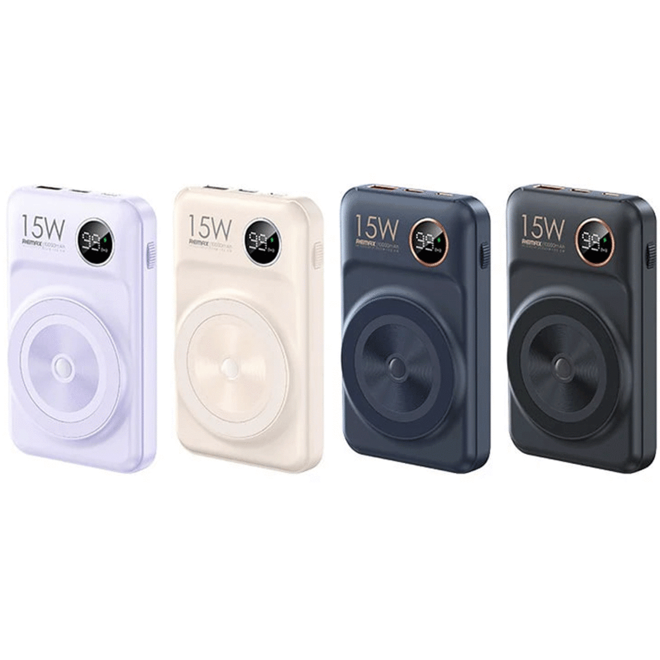 پاوربانک 10000 وایرلس 15 وات، تایپ‌سی، USB و لایتنینگ ریمکس RPP-527