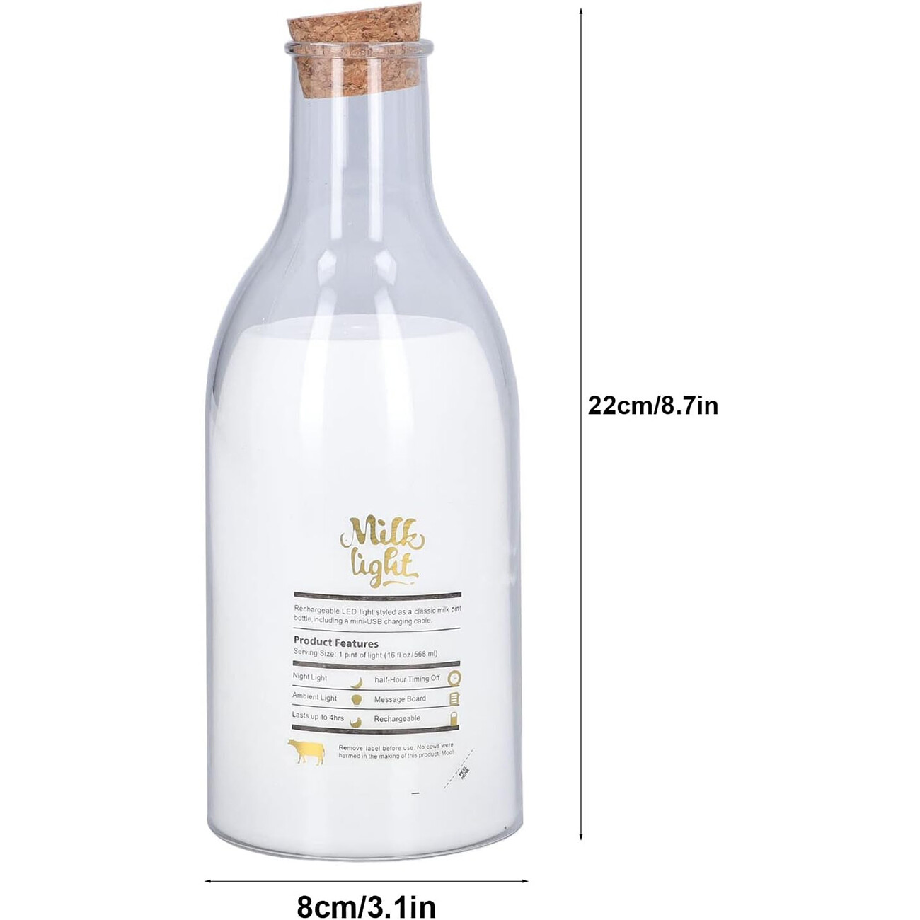 بهترین چراغ خواب فانتزی رومیزی شارژی طرح بطری شیر