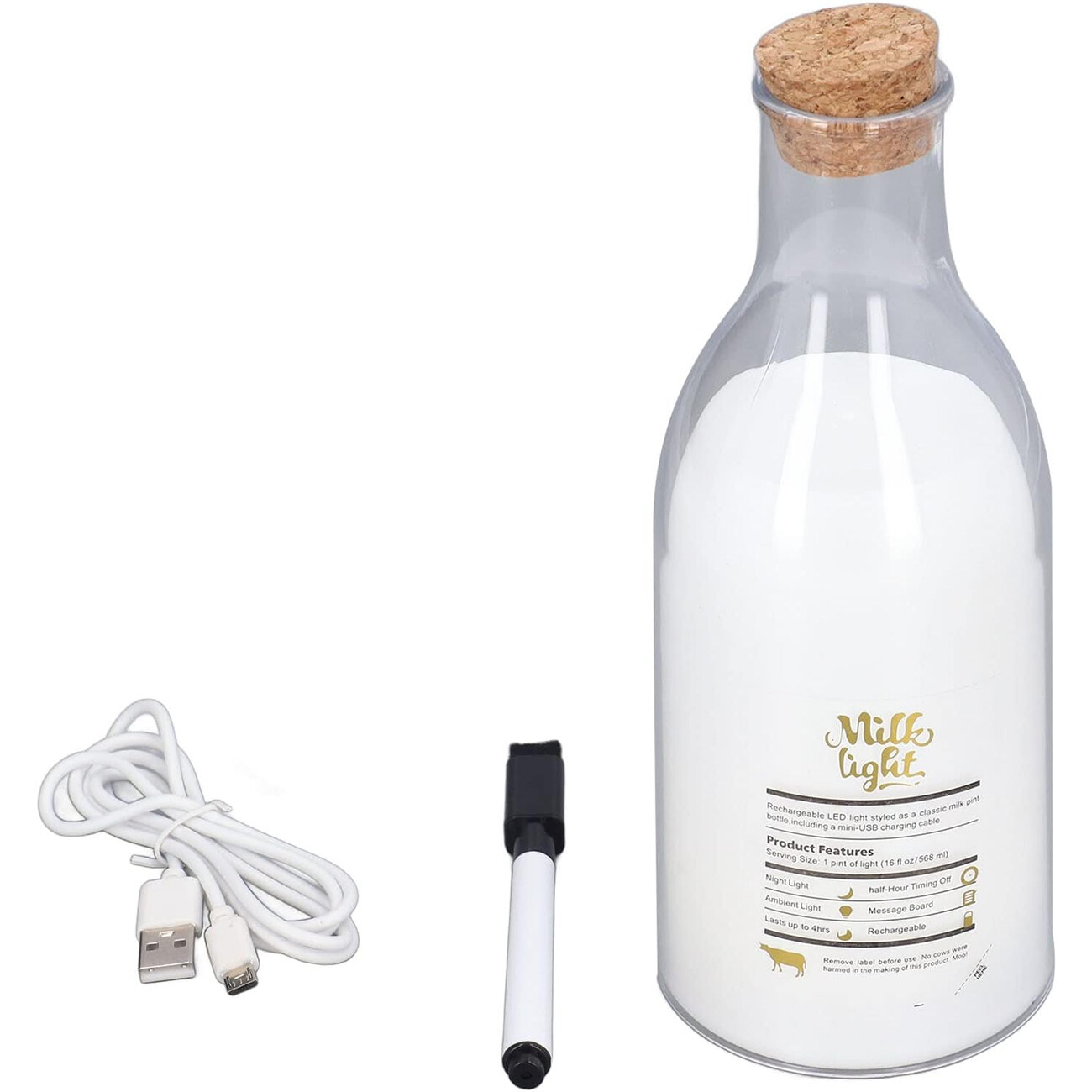 خرید چراغ خواب فانتزی رومیزی شارژی طرح بطری شیر