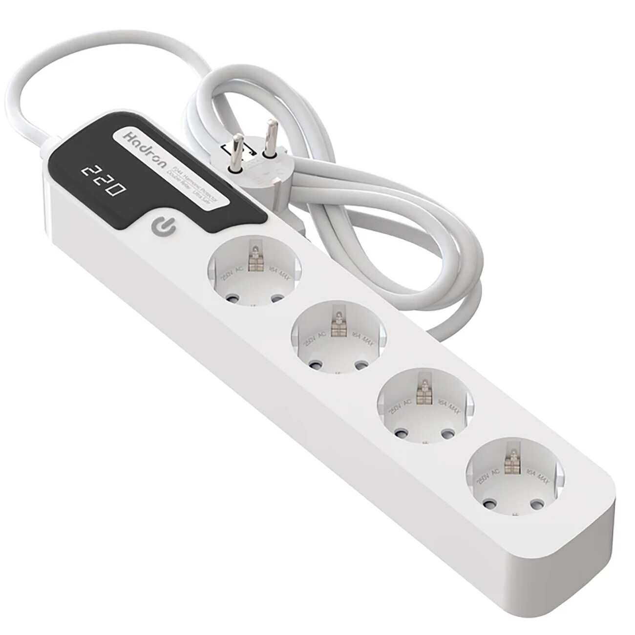 چندراهی و محافظ برق ارت‌دار 3920 وات 4 سوکت هارمونیک هادرون P244