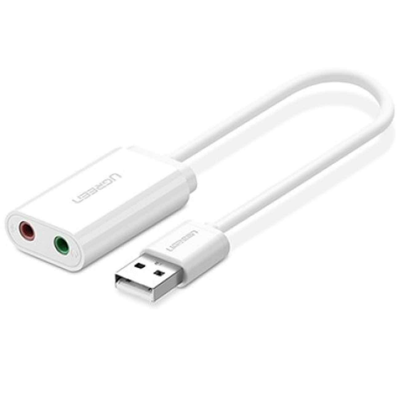 مبدل صدای USB به جک 3.5 میلی‌متر 15 سانتی‌متری یوگرین