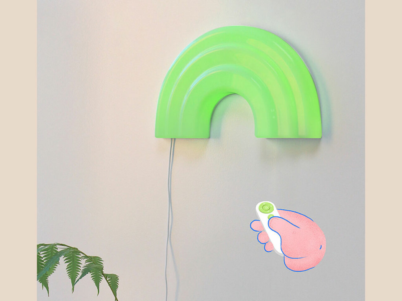 چراغ خواب فانتزی شارژی رومیزی و دیواری رنگین‌کمان رانمی Runmei rainbow night light CHD-01