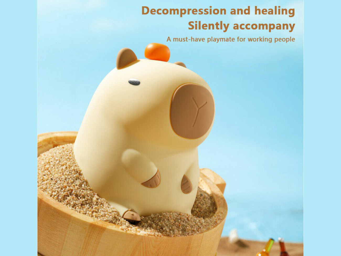 چراغ خواب رومیزی سیلیکونی شارژی New Capibara Silicone Night Light Sleeping DS-CPBR-01