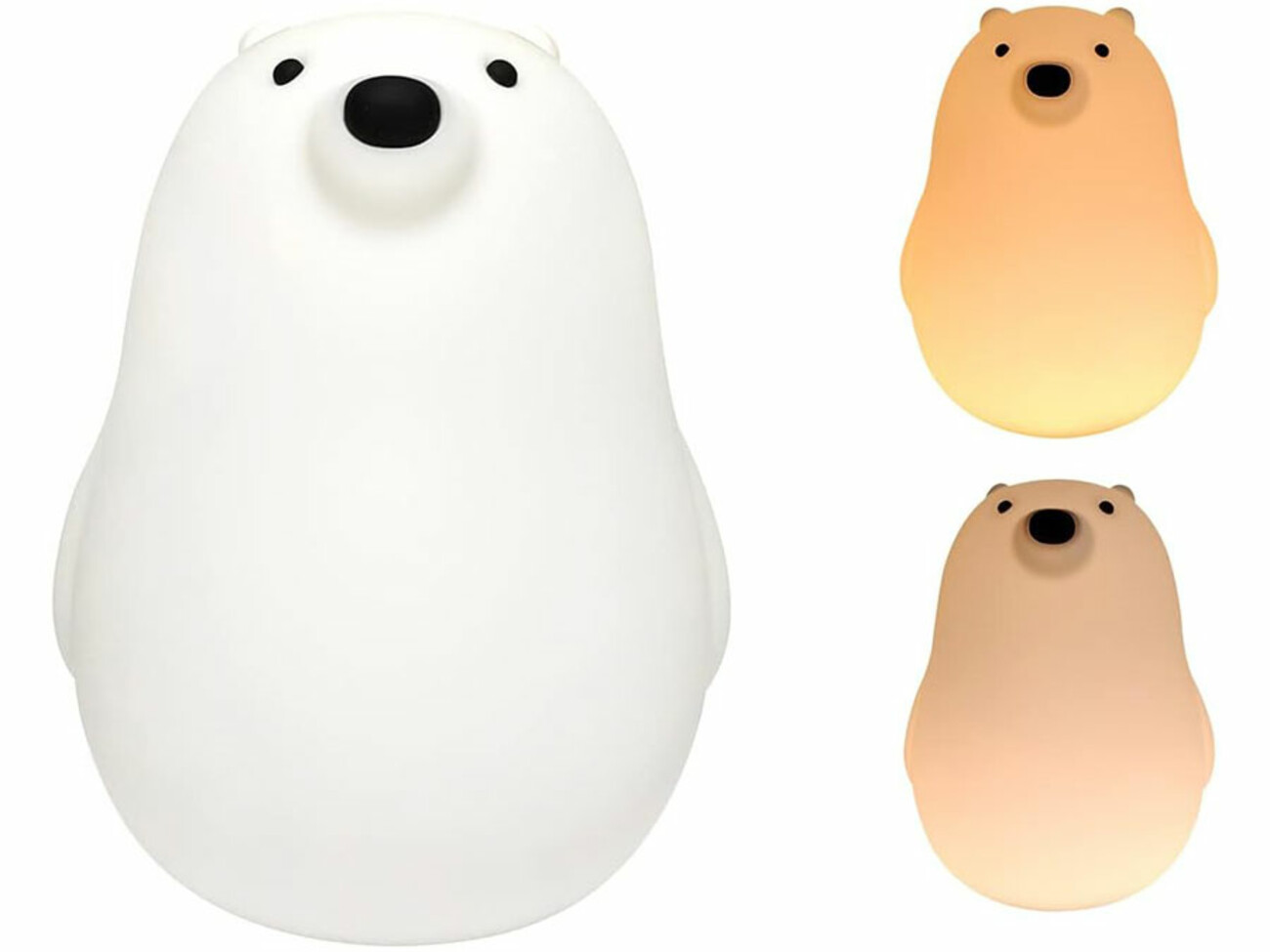 چراغ خواب رومیزی فانتزی قابل شارژ MUID white bear pat lamp silicone